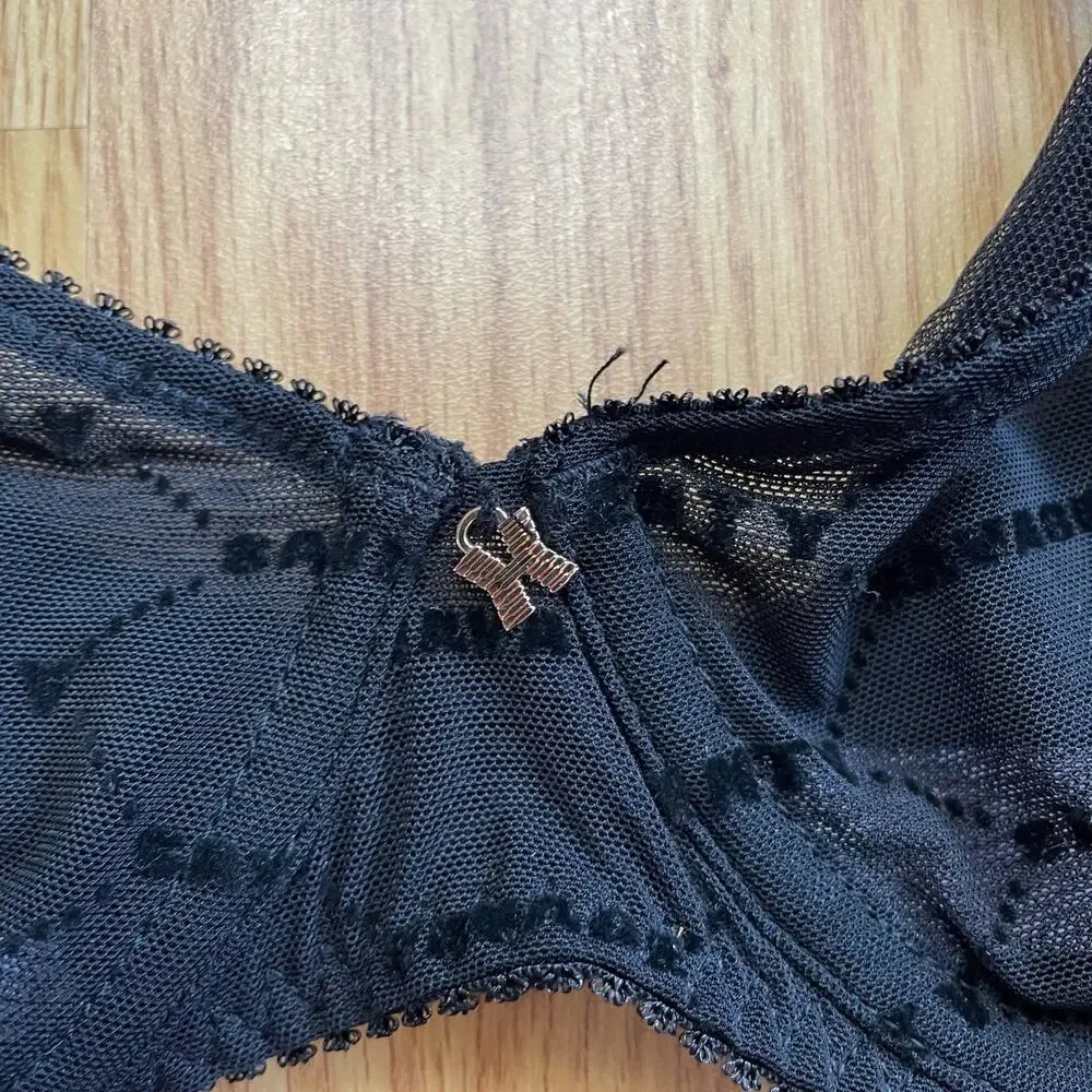 Savage X Fenty Flocked Logo Demi Bra, 34C